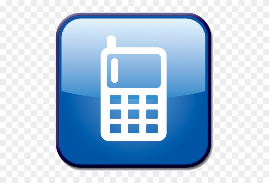 Blue Mobile Phone Vector Art Icon - Mobile Phone Blue Icons Clipart