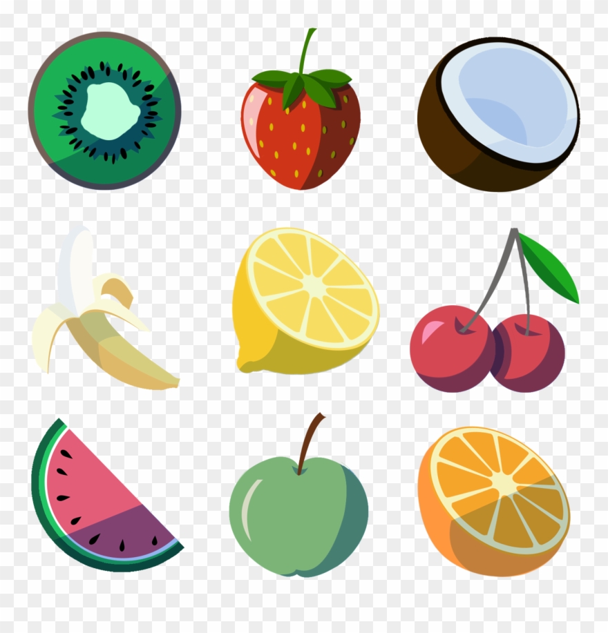 Flat Designed Opengameart Org Corbeillepng Ⓒ - Flat Fruits Png Clipart