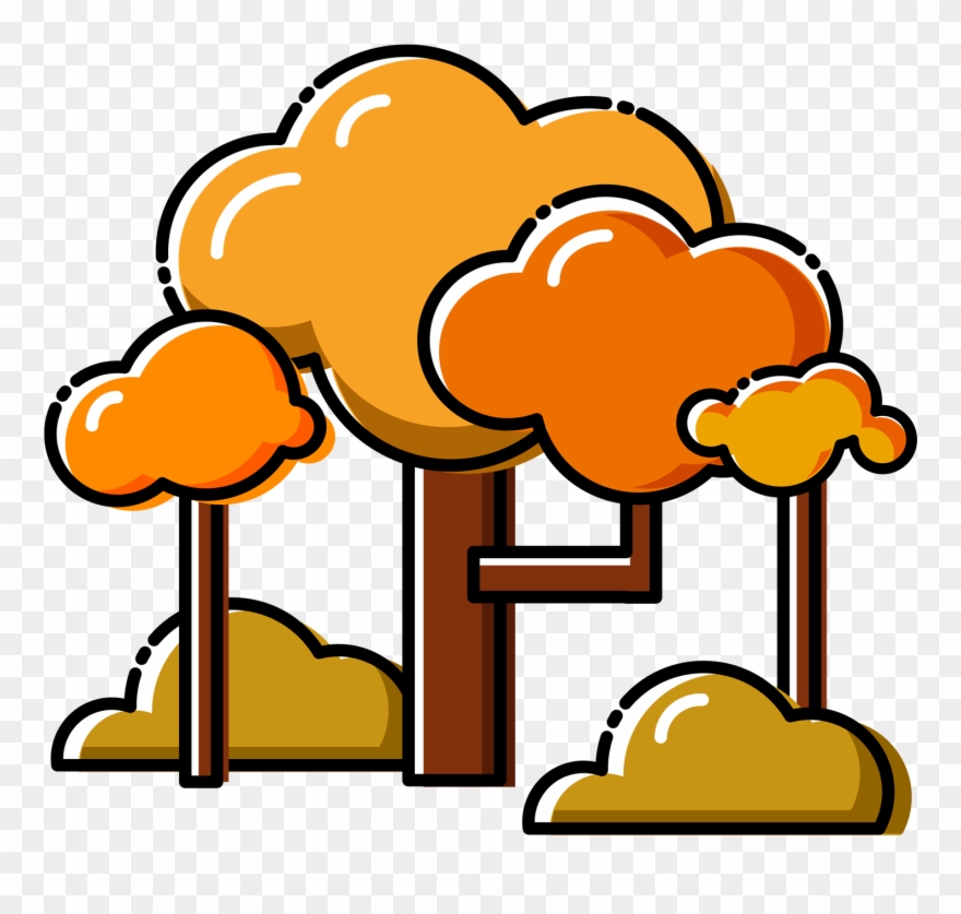 Plant Cartoon Trees Autumn Leaves Png And Vector Image - Vector Graphics Clipart