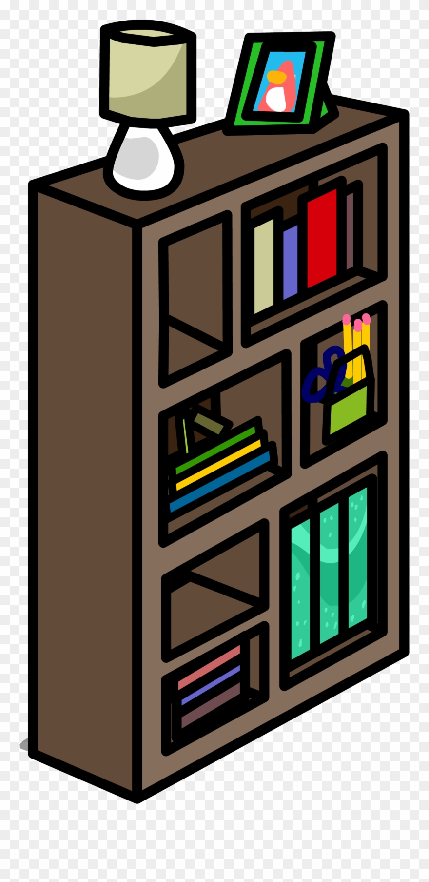 Funky Bookshelf Sprite - Bookcase Clipart