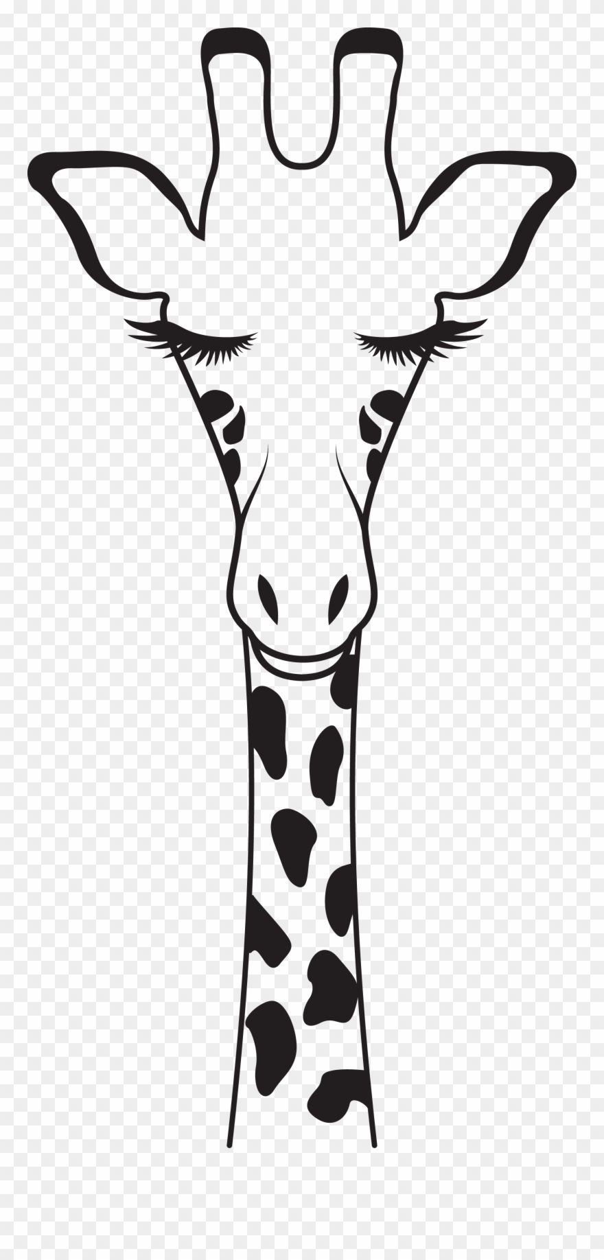 Giraffe - Giraffe With Glasses Black And White Clipart