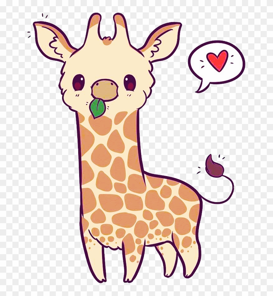 #giraffe #heart #kawaii #chibi #art #naomilord #cute - Kawaii Giraffe Clipart