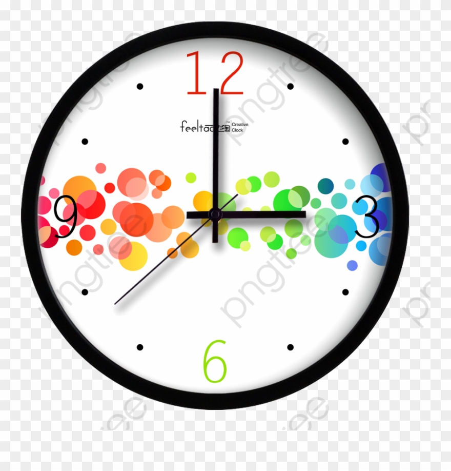 Color Wave Point Simple Mute Wall Clock, Color Clipart, - White - Png Download