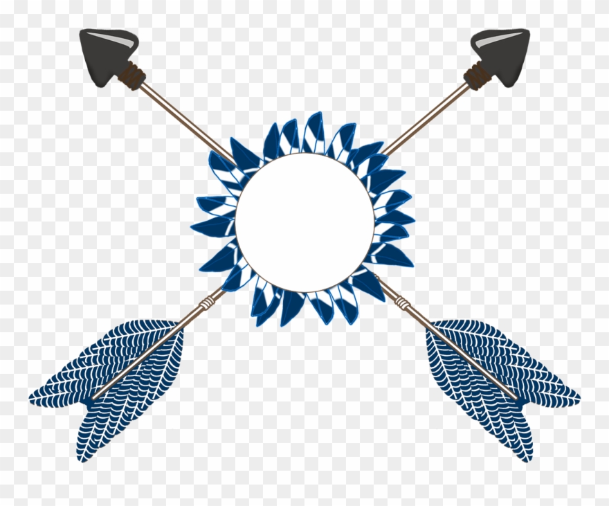 Crossed Arrows Tribal With Feathers - Free Clipart Arrows Feathers - Png Download