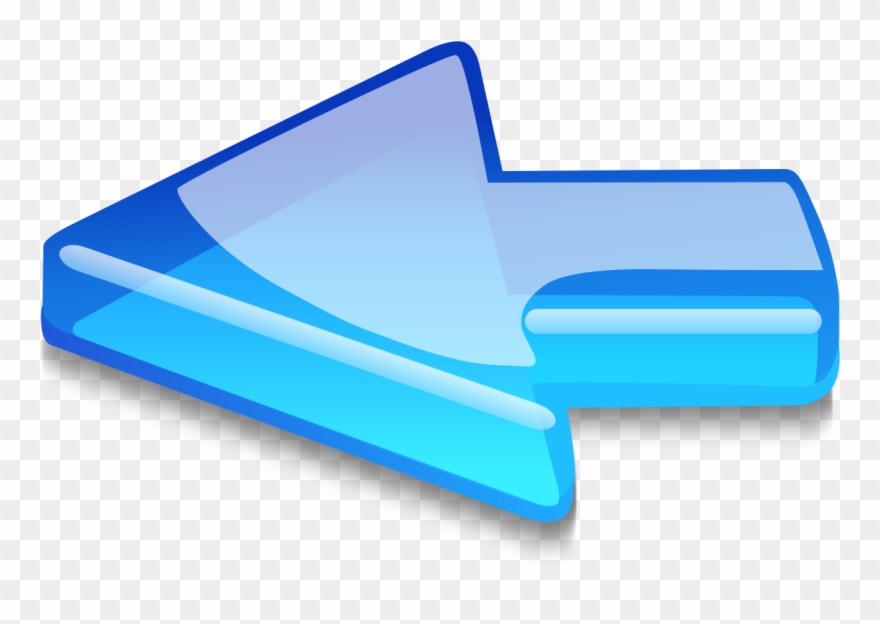 Blue Glass Arrow Rtl - Glass Arrow Png Clipart