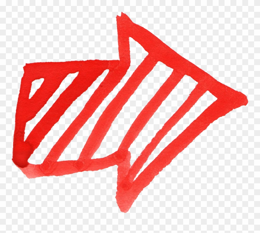 Free Download - Red Arrow Png Brush Stroke Clipart