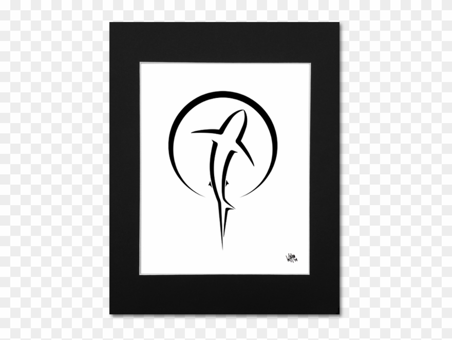 Drawing Shark Black And White - Calligraphy Clipart