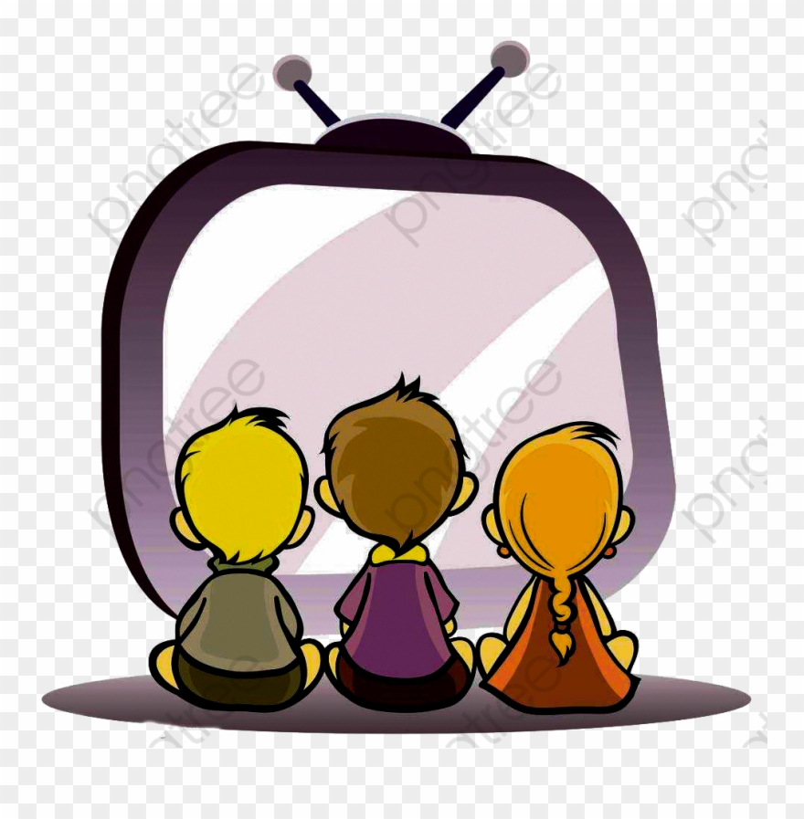 Watching Tv Child - Kids Watching Tv Clipart - Png Download