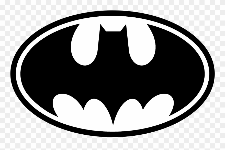 Batman 01 Logo Black And White - Super Hero Logos Black And White Clipart