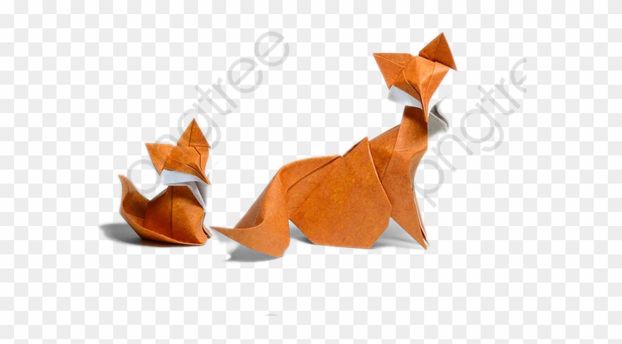 Fox Clipart Orange - Origami Animaux - Png Download