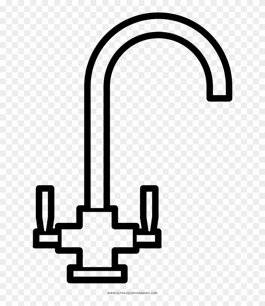 Water Tap Coloring Page Clipart