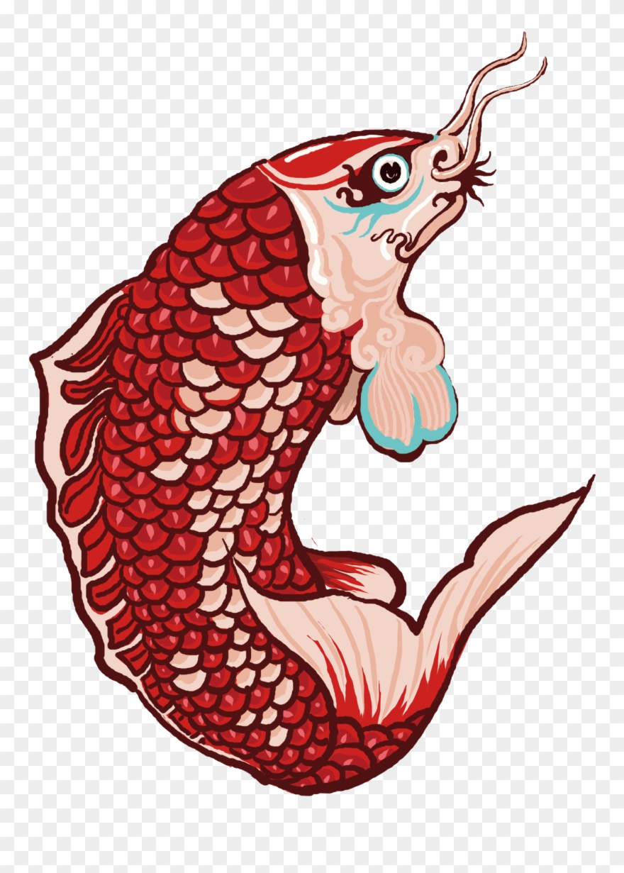 Hand Painted Festive Chinese Style Antiquity Png And - Koi Clipart