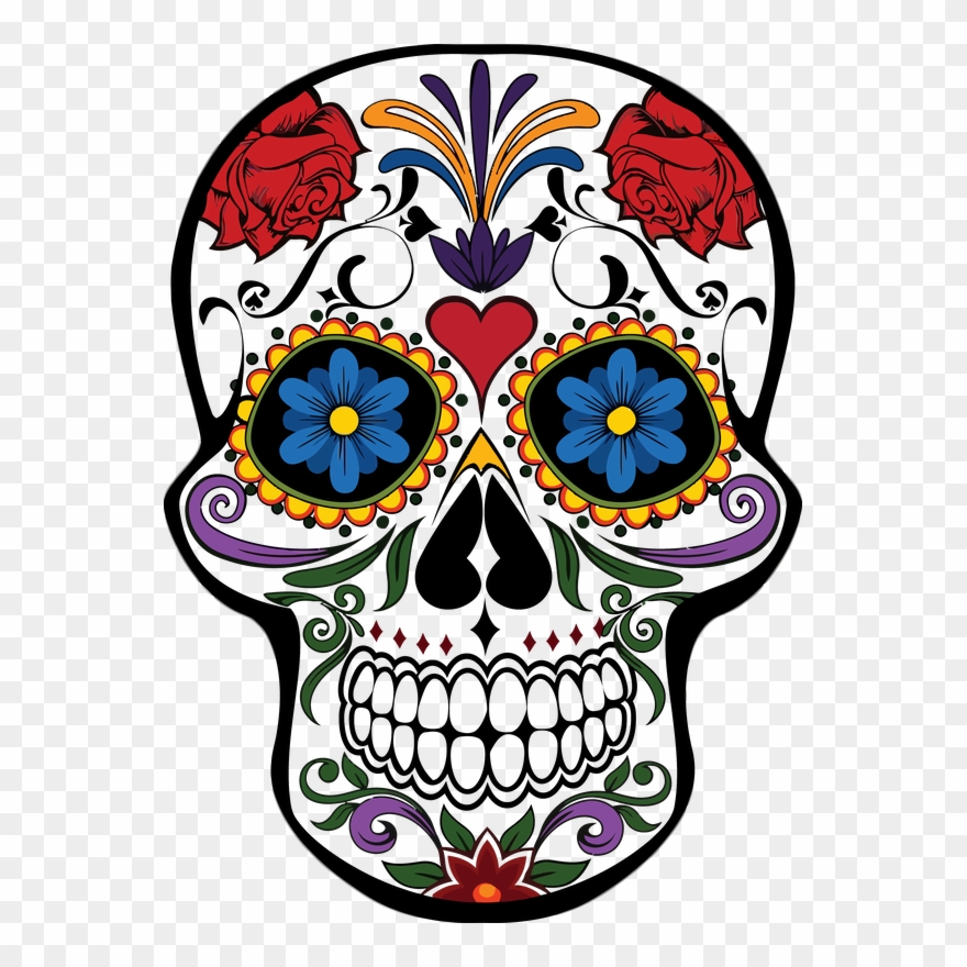 Candy Skull Png - Day Of The Dead Skulls Png Clipart