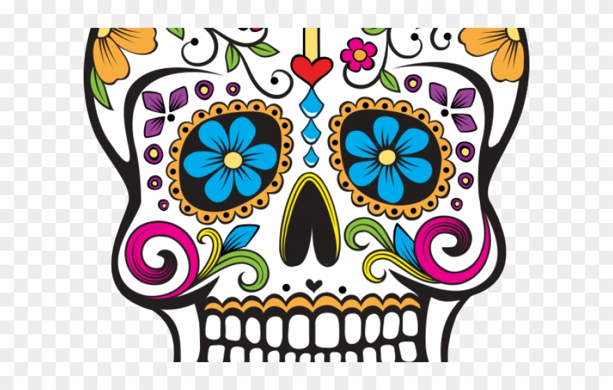 Sugar Skull Clipart Transparent Background - Skull Dia De Los Muertos Drawing - Png Download