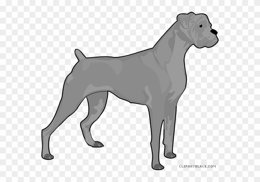 Dog Silhouette Animal Free Black White Clipart Images - Boxer Dog Silhouette - Png Download