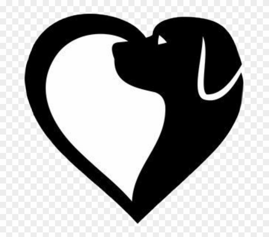 #heart #dog #silhouette - Dog Heart Clip Art - Png Download