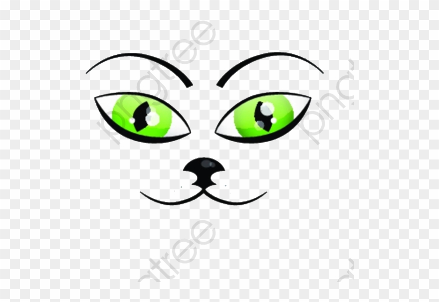 Green Eyes Cat Nose, Eyes Clipart, Cat Clipart, Nose - Cat - Png Download