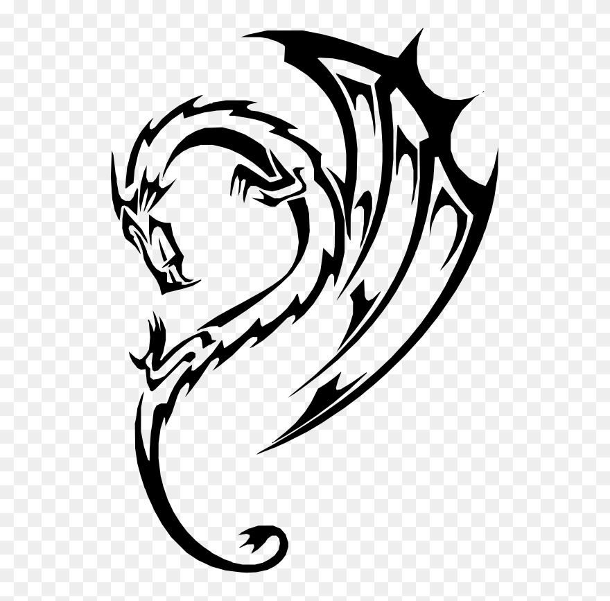 Tattoo Japanese Dragon Art Tribe - Tribal Dragon Clipart