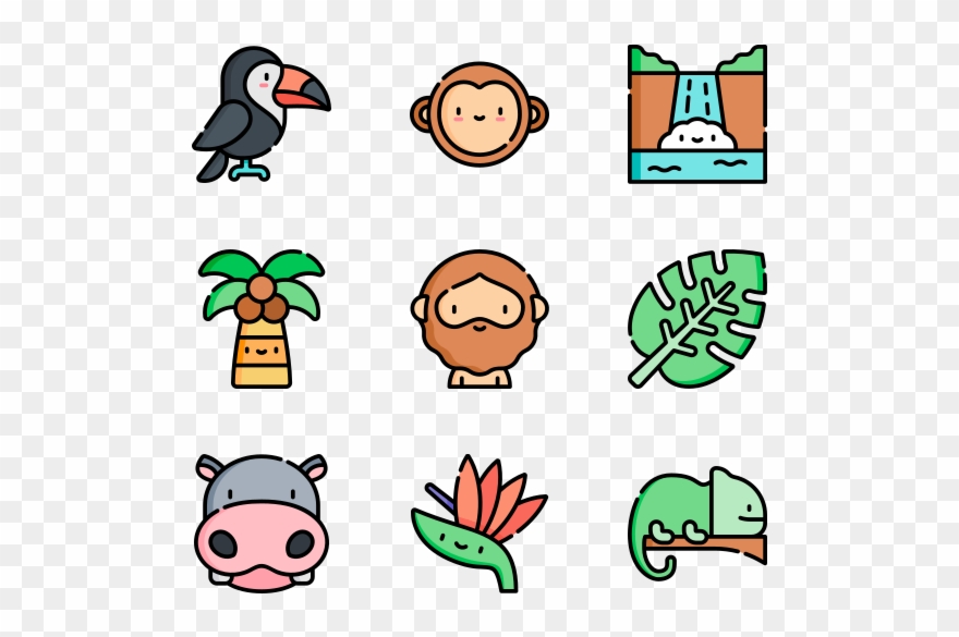 Jungle - Cartoon Fruits And Vegetables Png Clipart