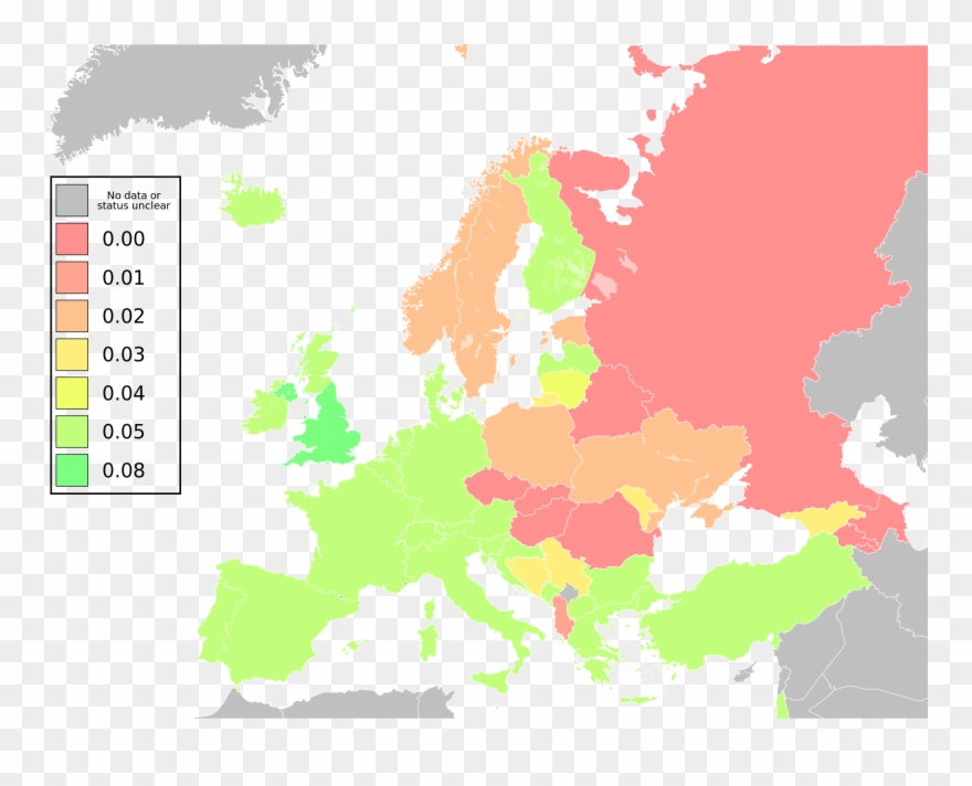 File Of European Countries - Alcohol Limits Europe Clipart