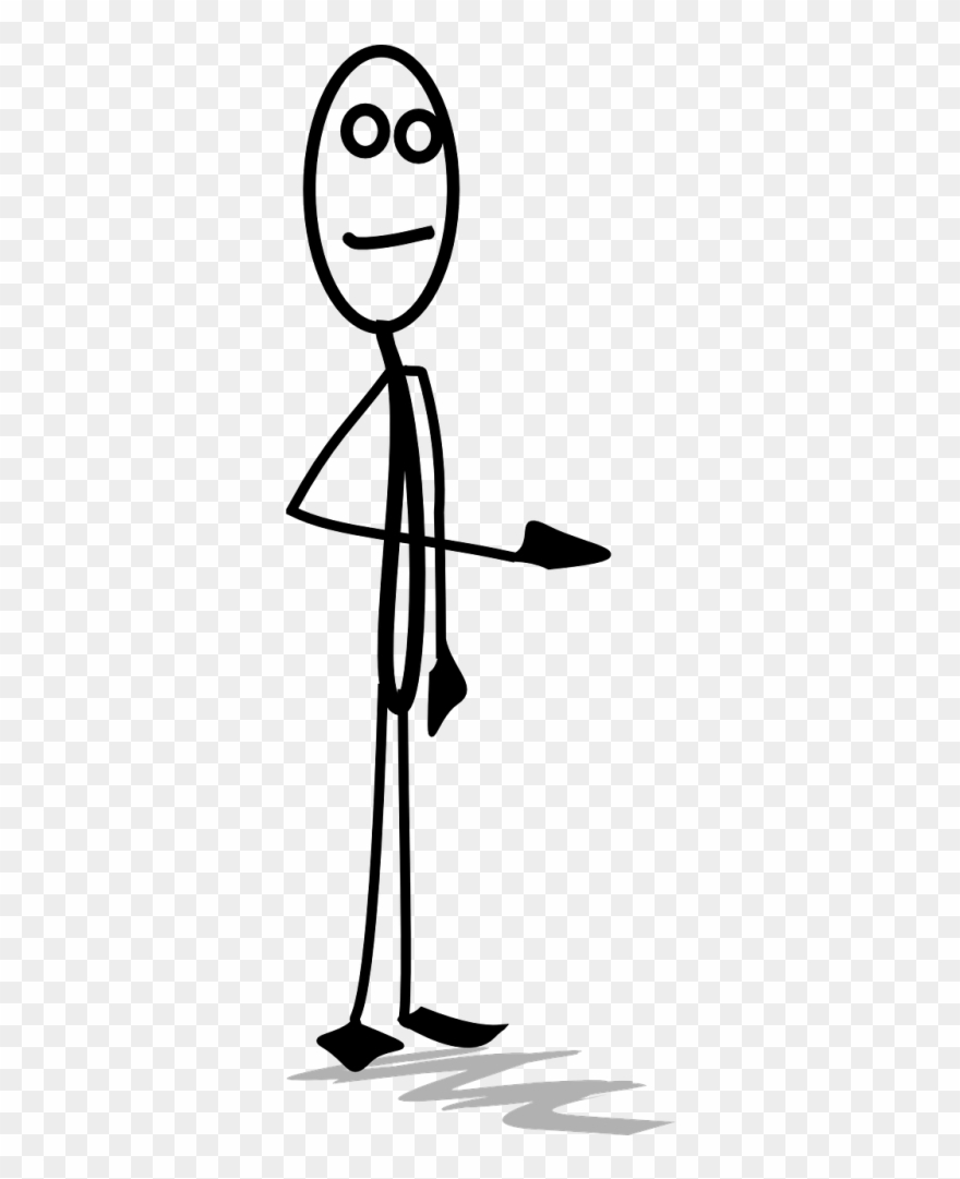 Stickman Handshake Gun - Stick Figure Looking Up Transparent Clipart