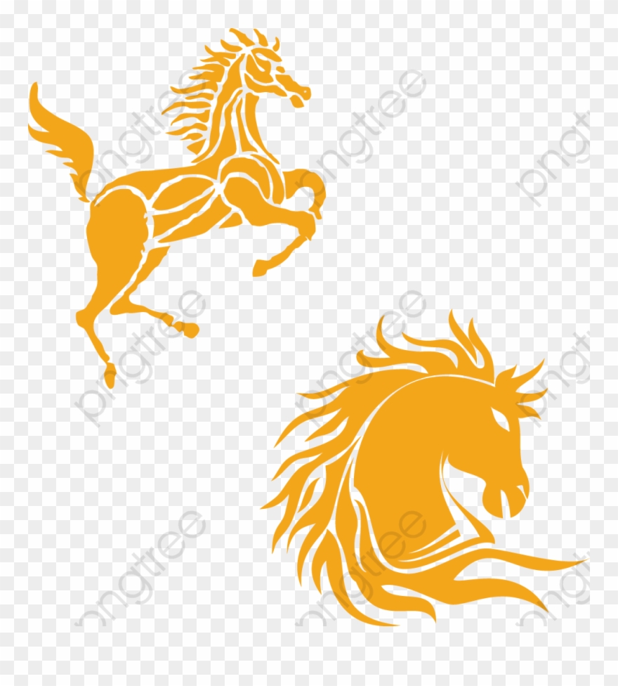 Galloping Horse Clipart - Dark Horse Horse Vector - Png Download
