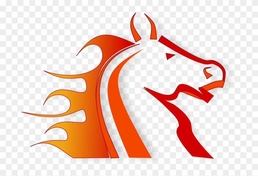 Horse Racing Clip Art Free - Fire Horse Transparent - Png Download