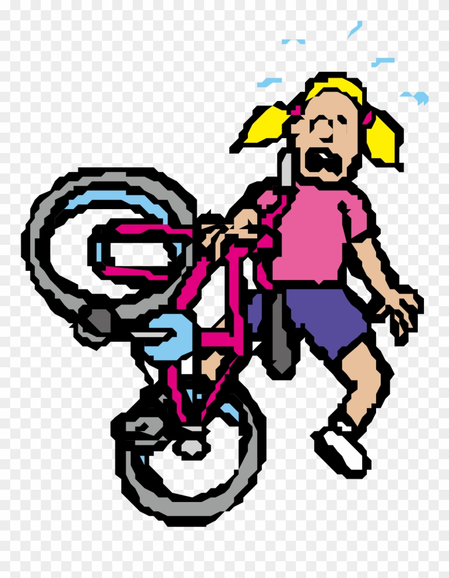 Bicycle Safety Cycling Clip Art - Fall Off A Bike Clip Art - Png Download
