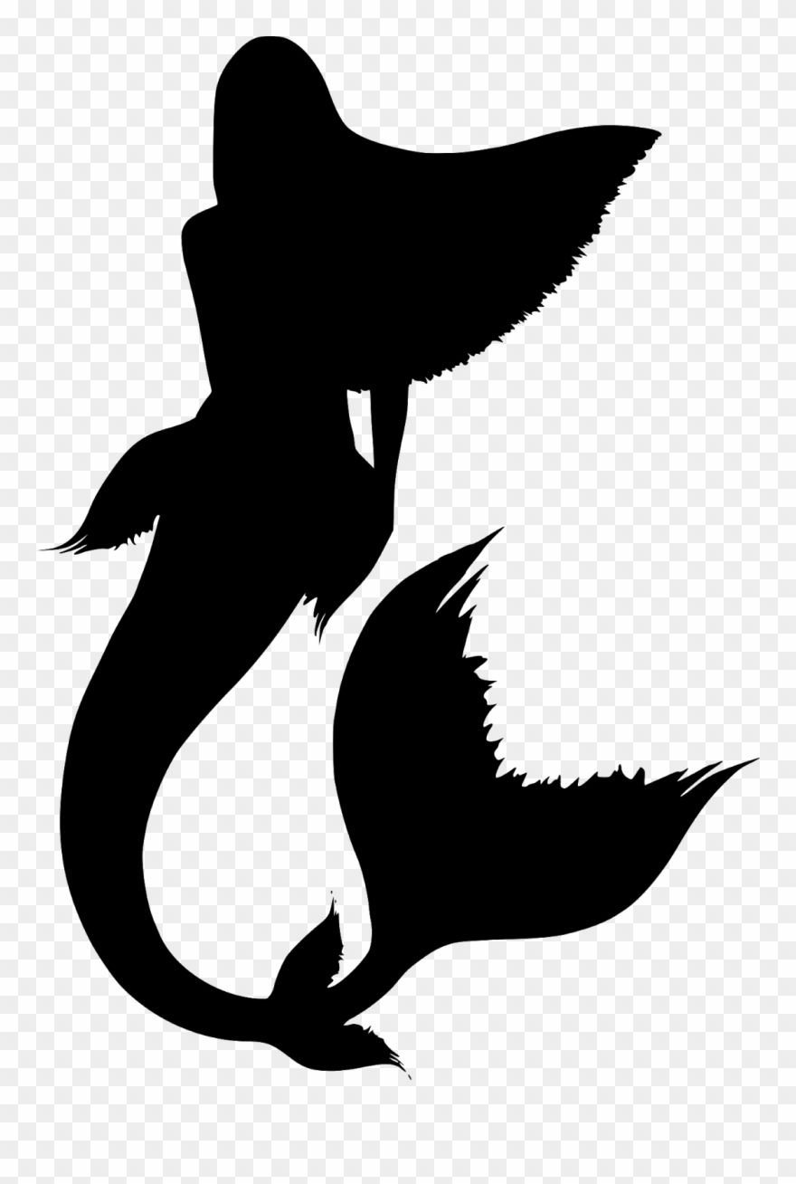 Marmaid Silhouette - Mermaid Silhouette Transparent Background Clipart