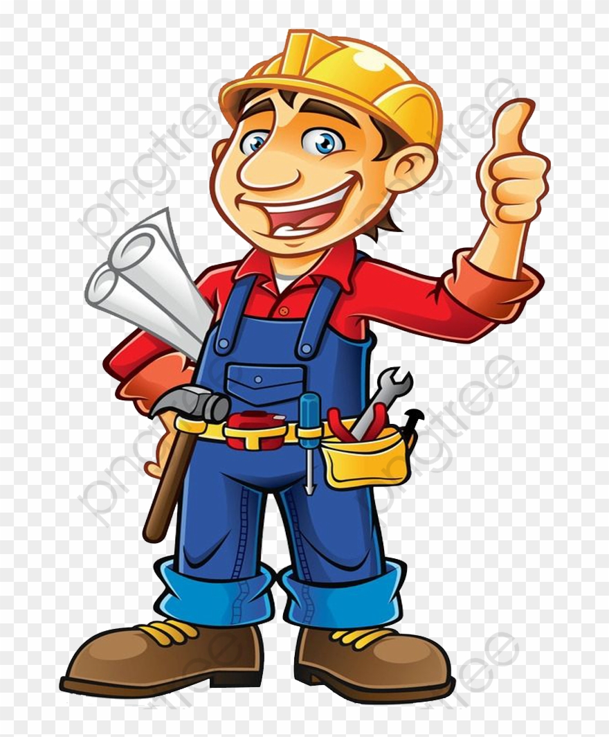 Cartoon Builder Commercial - Construction Worker Clipart Png Transparent Png