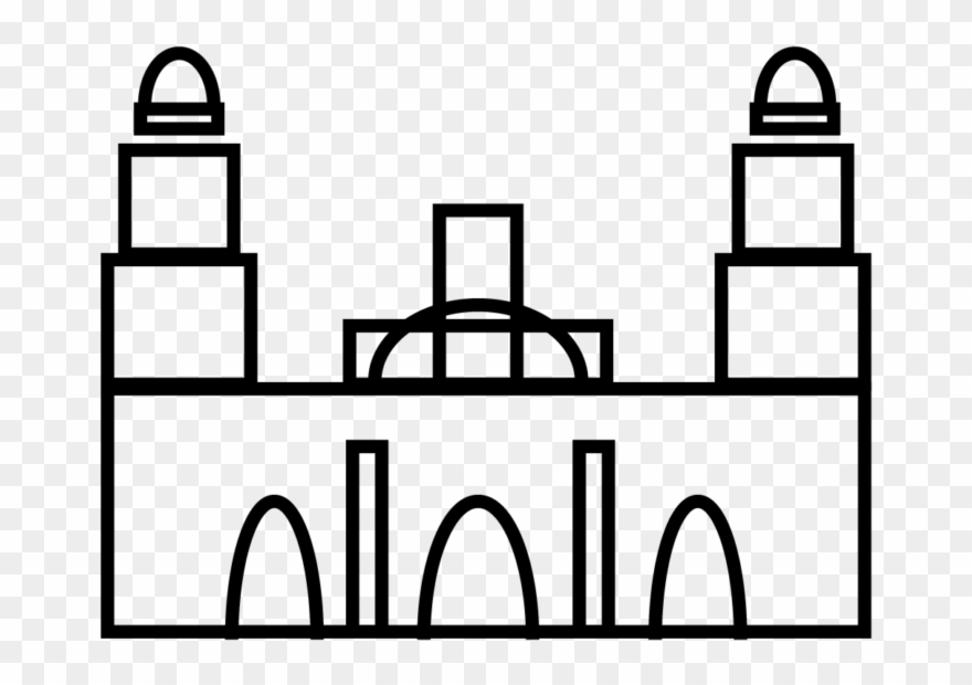 Mexico City Metropolitan Cathedral 1 - Line Art Clipart