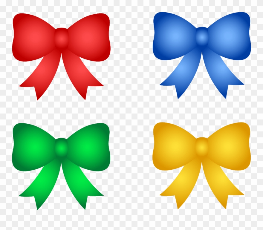 Cheer Bow Clipart Outline - Small Christmas Bow Clipart - Png Download