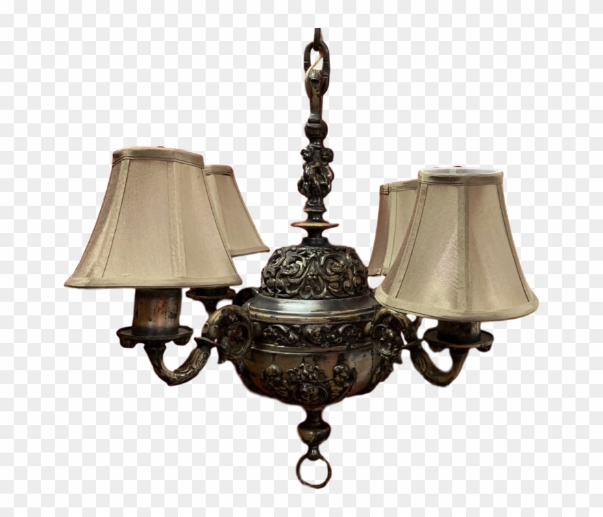 Antique, Silver Plated Chandelier, Possibly By E - Chandelier Clipart