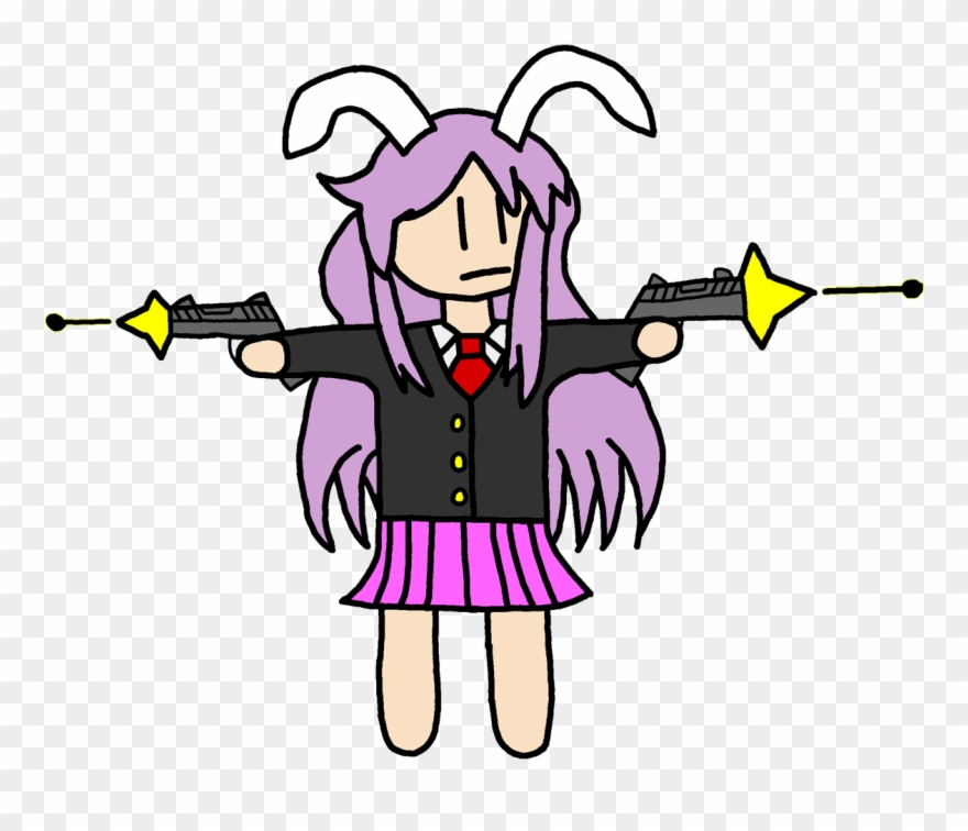 Bun With Two Guns - Cartoon Clipart