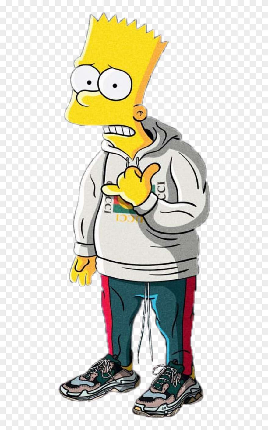 Bart Simpson Gucci Supreme Bartsimpson Simpsons Nike - Dibujo De Bart Simpson Supreme Clipart