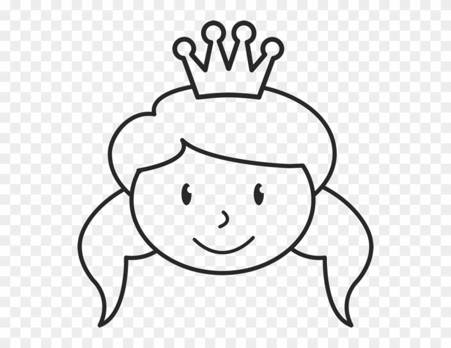 Girl Face With Crown And Pigtails Stamp Stick Figure - Stick Figure Crown Clipart
