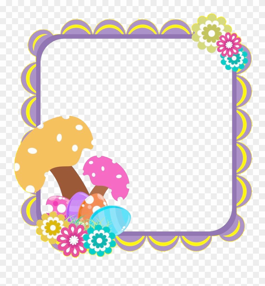 Cute Apple Borders Png Black And White Techflourish - Transparent Cute Easter Borders Clipart