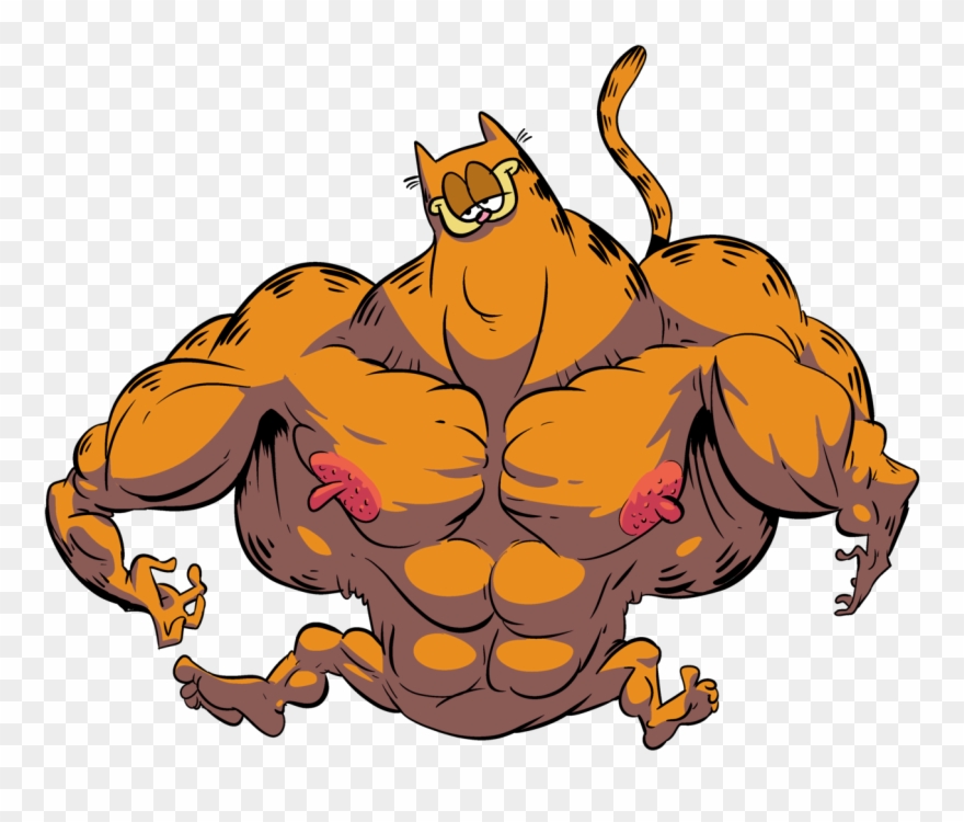 Feel The Explosive Might That Is Garfield - Illustration Clipart