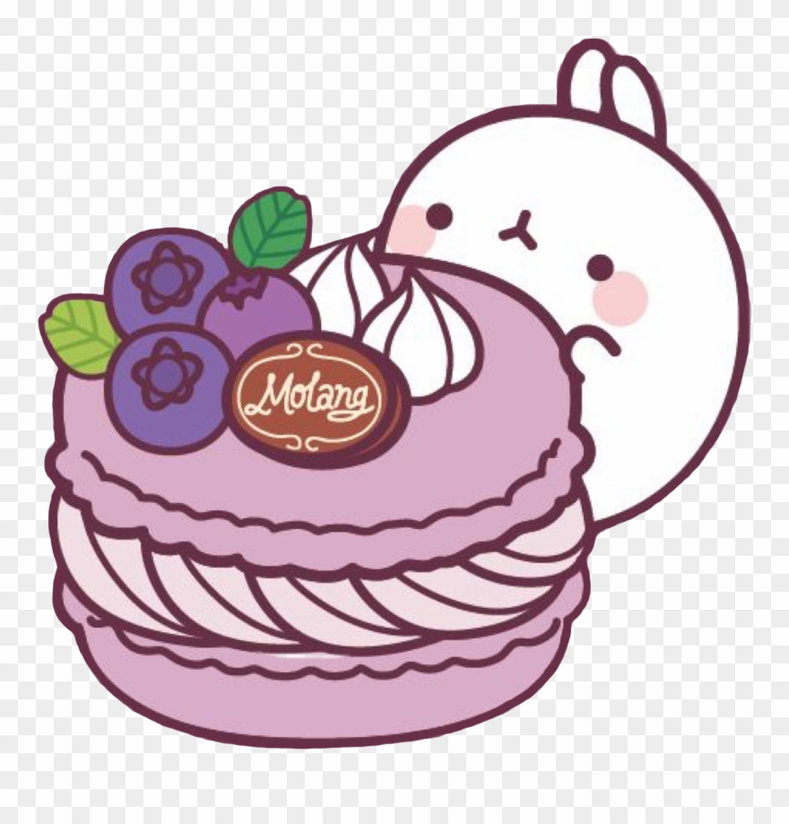 Molang Blueberry Macarons Freetoedit - Molang Kawaii Clipart