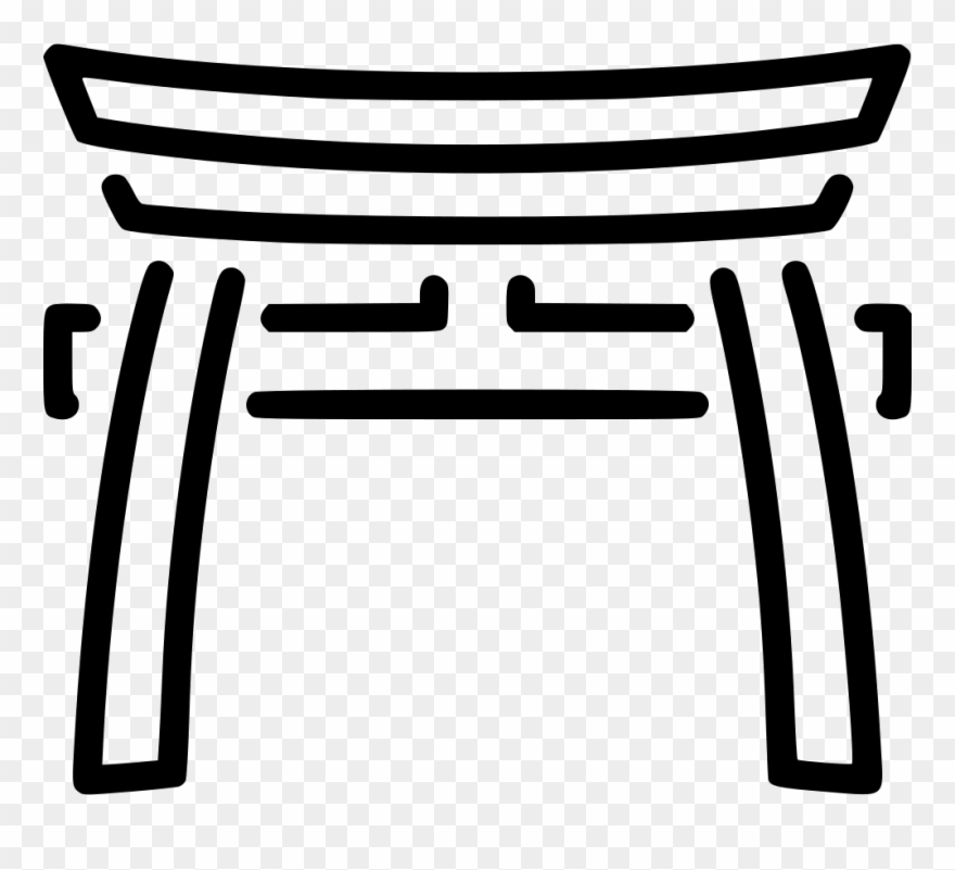 Png File - Black And White Shintoism Clipart