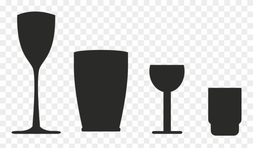 Glass Silhouettes Chalice Shots Symbols Icons - Stemware Clipart