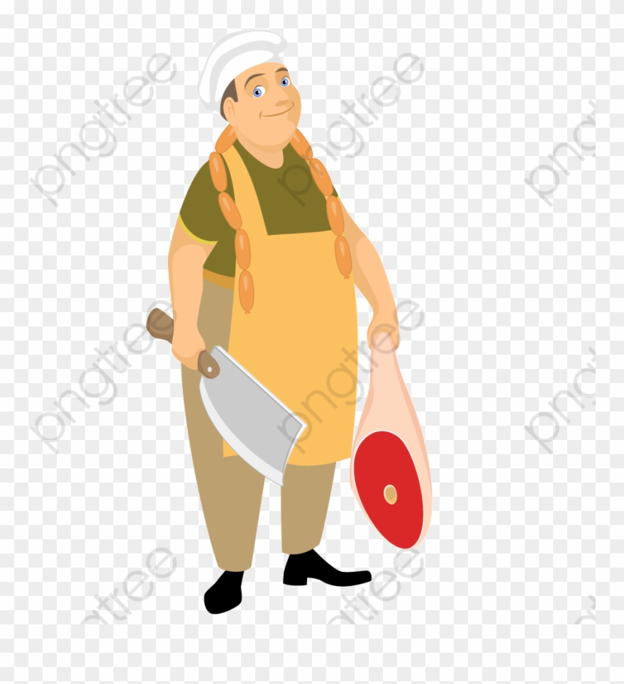 Meat Hawker Peddler - Illustration Clipart