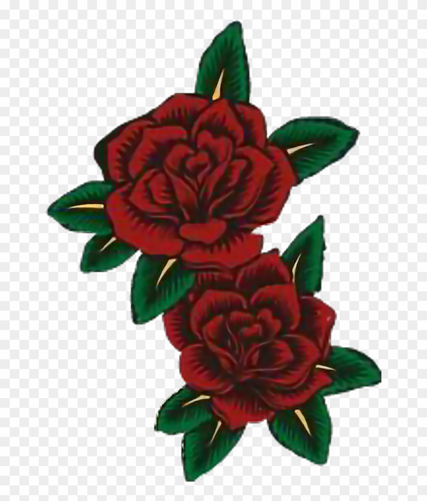 #beautiful #red #hair #flowers #flores #sticker - Garden Roses Clipart