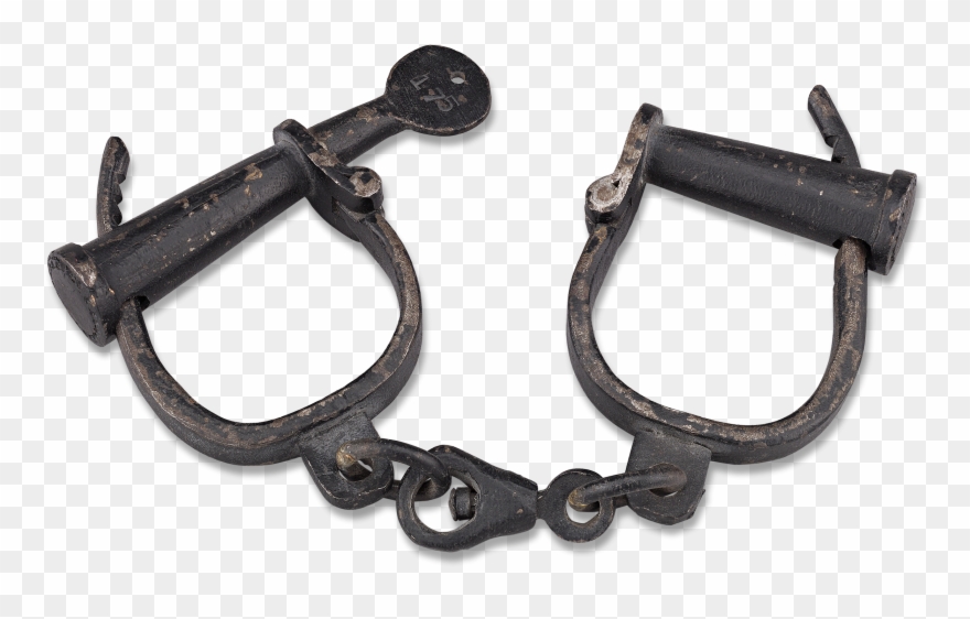 19th Century Prisoner Iron Handcuffs - Handcuffs Clipart
