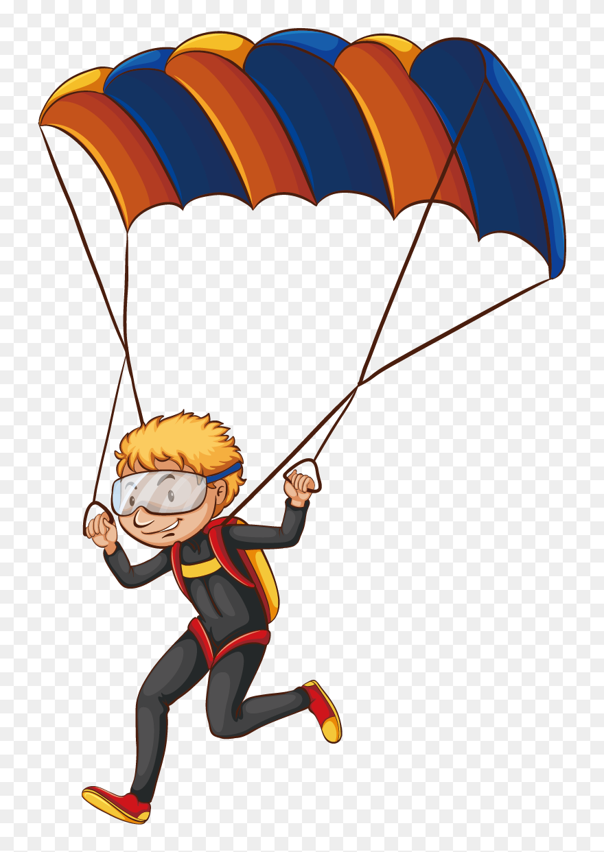 Parachute Clipart Yellow - Parachute Cartoon - Png Download