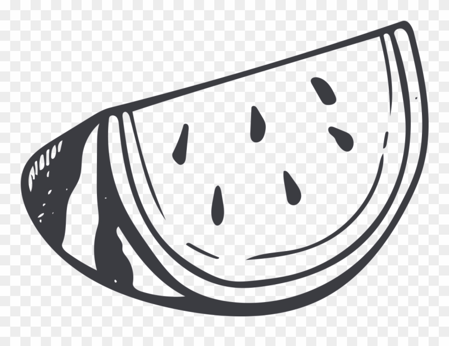 Muskmelon Transprent - Black And White Watermelon Drawing Clipart