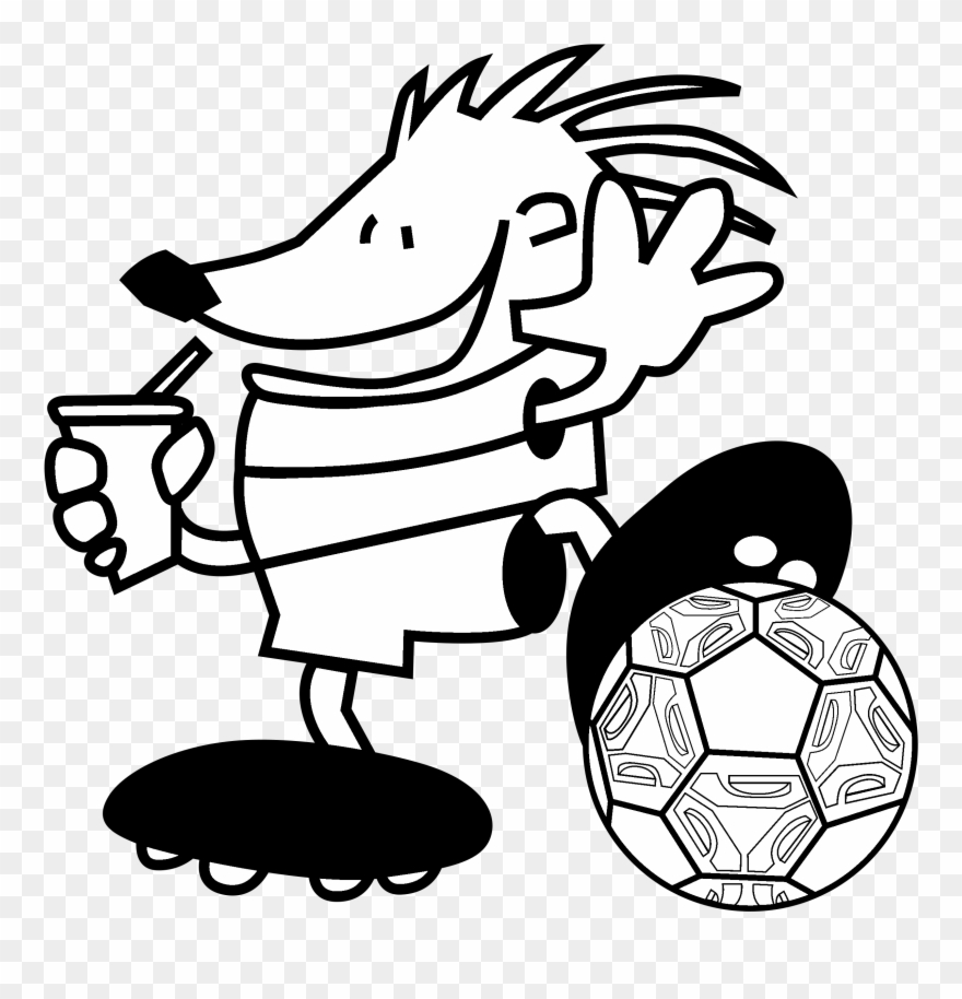Football Mascot Logo Black And White - 1999 Copa América Clipart
