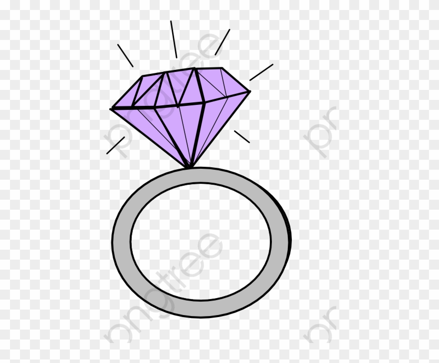 Diamond Purple Clipart - Diamond Engagement Ring Graphic - Png Download