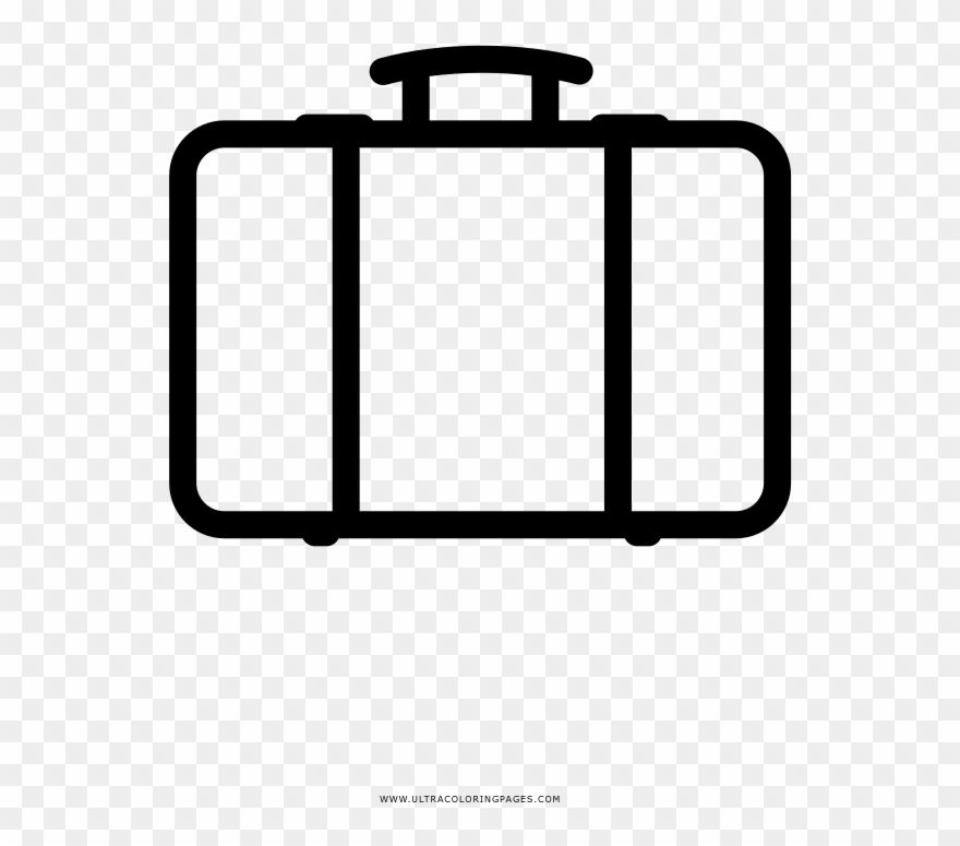 Baggage Suitcase Coloring Page, Printable Baggage Suitcase - Hand Luggage Clipart