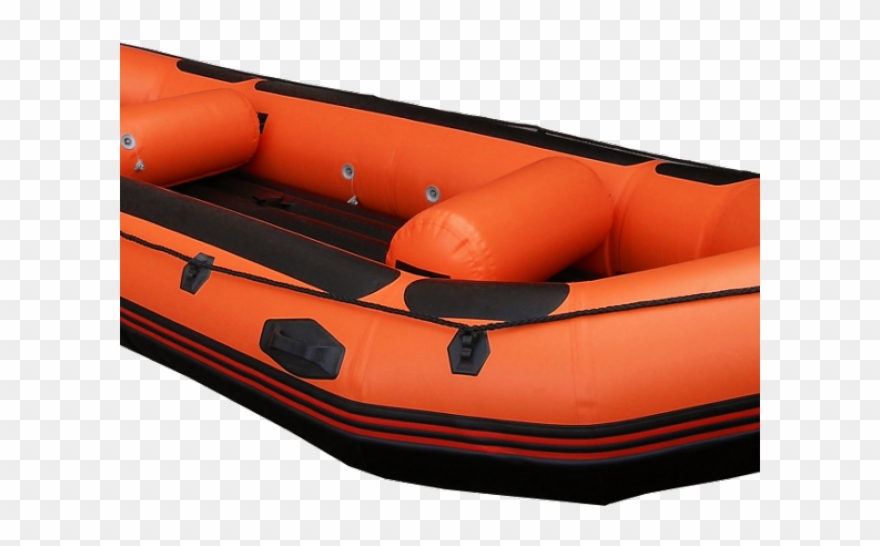 Row Boat Clipart Lifeboat - Inflatable Boat - Png Download